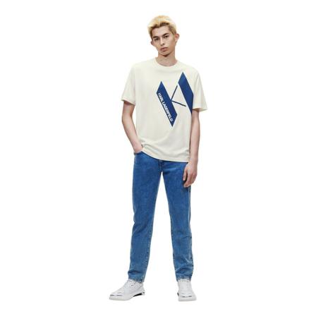 Karl Lagerfeld, Big Kl Logo T-Shirt Beżowy, Mężczyzna, Rozmiar: M