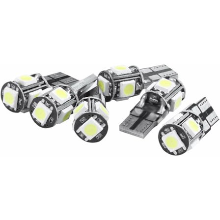 T10 501 194 168 W5W 5SMD LED Canbus -virheautojen sivuvalopolttimo, 6 kpl keltainen