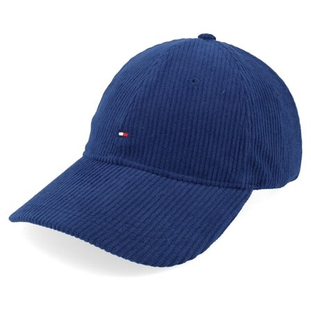 Tommy Hilfiger - Ble unconstructed Czapka Z Daszkiem - Th Flag 6 Panel Corduroy Cap Preppy Navy Dad Cap @ Hatstore