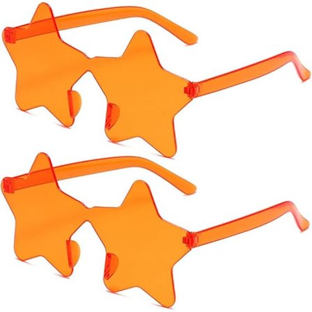 2 Pak Stjerne Solbriller Multifarvet Rammeløs Stjerne Briller Mode Stjerner Oversize Mode Solbriller Kvinder Briller