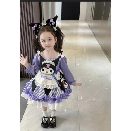 Anime Kawaii Sanrios My Melody Kuromi Lolita Barn Prinsessklänning Bekväm Söt Söt Tjej Tutu-kjol Toddler Födelsedagskläder C B H 27 130 cm