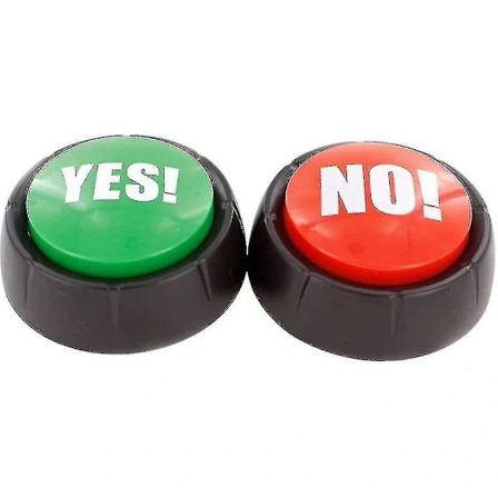 {CACA} 2 stk. Ja-knapp og Nei-knapp med Lyd Talende Knapper Kontor Hjemmelæring Buzzere F1201