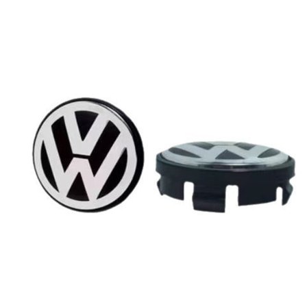 4-Pakning - Volkswagen VW Senterkopper / Hjulkapselmerke - Bil Sølv 65 mm