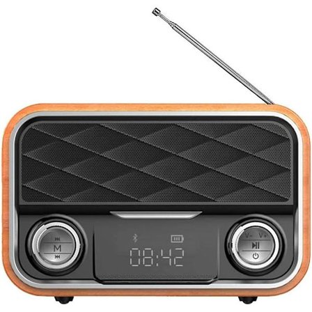 Bluetooth Retro Radio med AUX/FM, Backup Radio med Antenn, ZQKLA