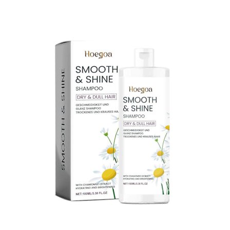 Kamille Hårpleje Shampoo, Glat og Glans Shampoo til Tørt og Kedeligt Hår, Anti-Skæl Shampoo, Nærer og Fugter Håret, Reparerer og Styrker