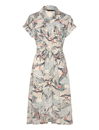 Lauren Ralph Lauren | Print Belted Crepe Camp Shirtdress | 44