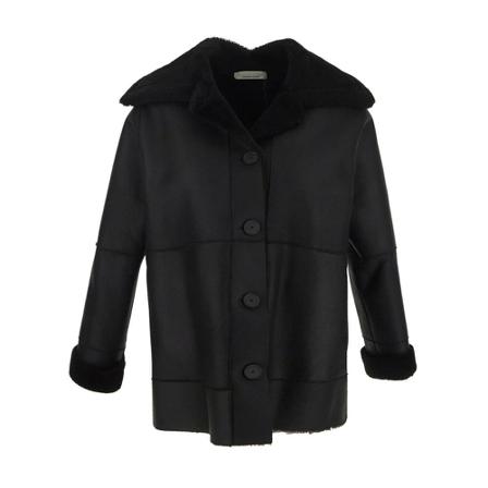 Liviana Conti Faux Fur & Shearling Jakke Sort, Dame