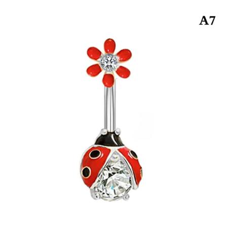 Belly Button Rings Blommor Butterfly Star Dangle Navel Ring Wom