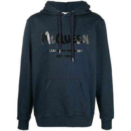 Alexander McQueen, Hoodies Blauw, Heren, Maat:XS
