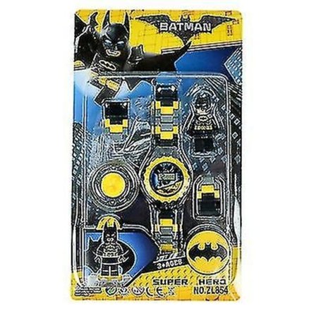 Bygbar Ur til Børn - Plastikur med Lænkearmbånd og Minifigur - Perfekt Batman_tfrf Batman