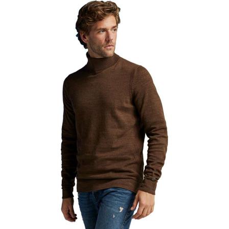 Cast Iron, Turtleneck cotton heather plated cappuccino Bruin, Heren, Maat:L