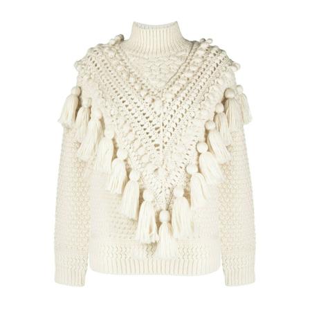 Zimmermann, Crochet-Detail Turtleneck Wit, Dames, Maat:S,wol