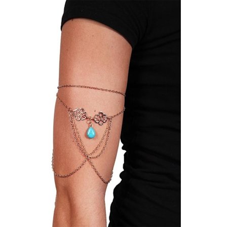 Guld Armkedja Armsmycke Överarm Smycke - Turkos Sten & Kedjor