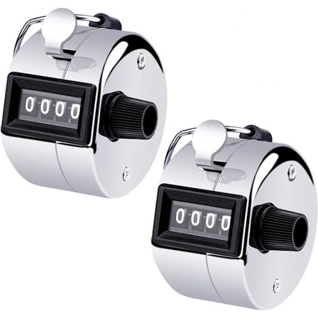 Mekanisk manuell personteller 4-sifret klikkteller 2 pakk