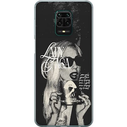 Kompatibel Mobilcover til Xiaomi Redmi Note 9 Pro Lady Gaga sort-hvid retroplakat med solbriller og popkunst-æstetik