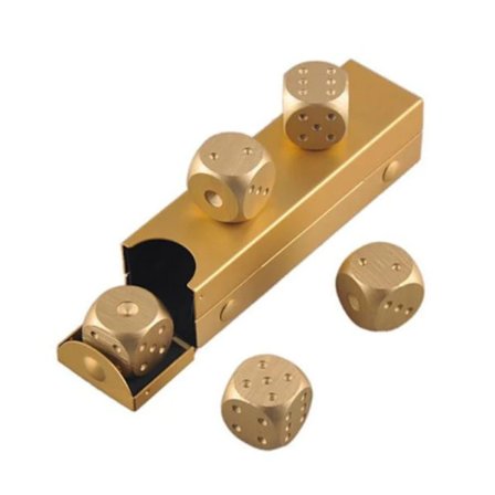 Whiskey Stones i Form av Tärningar - Guld - 5 st Guld