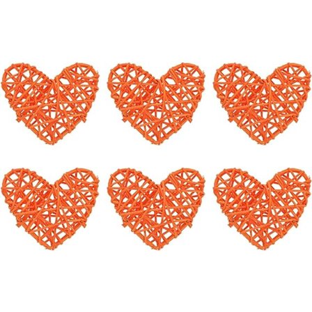 Naturlige Flettet Rattan Hjerteformede Kuler DIY Håndverk Vasefyll Hengekuler Pynt til Bryllup Babyshower Bursdag Jul Fest Dekorativ (2.