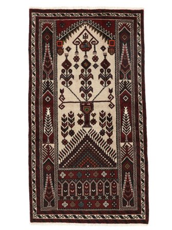 Tapis D'orient Baloutche 106X190 Noir/Orange (Laine, Perse)