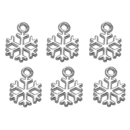 20 st Fina Jul Snöflinga Hängen Berlocker DIY Smyckestillverkning Tillbehör för Halsband Armband (Ljust Silver)