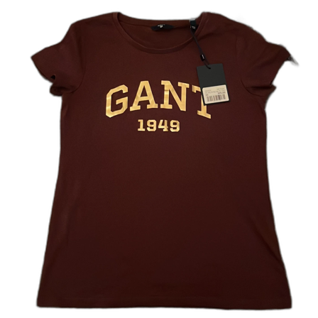 Vinröd GANT t-shirt med guldtryck