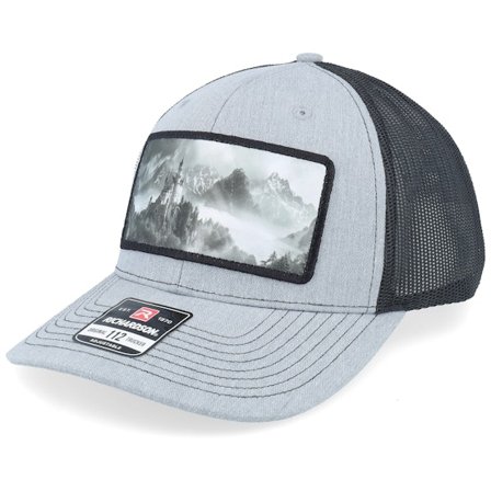 Iconic - Castle On The Mountains Heather Grey/Black Trucker Trucker Grey Cap - @ Hatstore