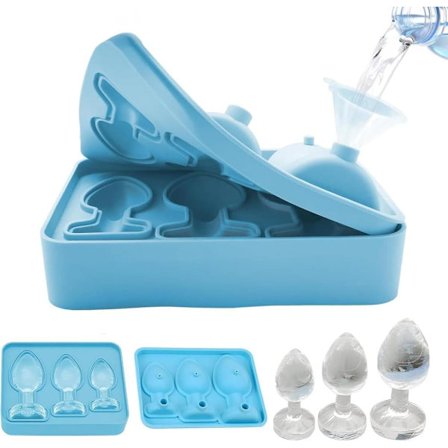 Silikone Isterningeform med Låg – Sjovt Design, BPA-fri, Genanvendelig og Stabelbar til Whisky & Fest_OF