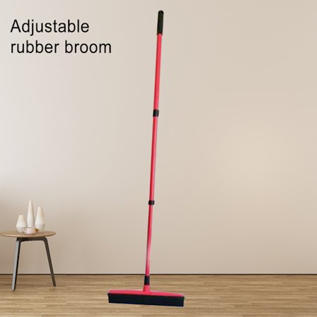 Rengöring Golvborste Husdjurshårborttagning Kvast Gummi Kvasthuvuden Teleskoperande Långt tresektionshandtag