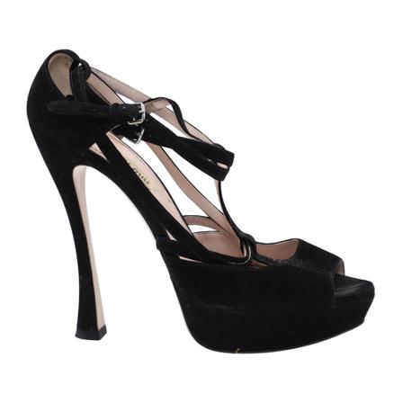 Miu Miu Pre-owned Strappy Sandalen , Zwart , Dames , Maat: 38 EU