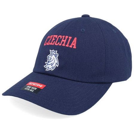 CCM - Blå unconstructed Keps - Flag Cap Team Czechia Ad Navy Dad Cap @ Hatstore