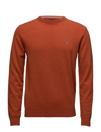 Superfine Lambswool Crew T-shirts Long-sleeved Orange GANT