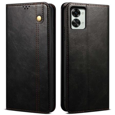 Oneplus Nord 2t 5g Fodral Flip Crazy Horse Svart