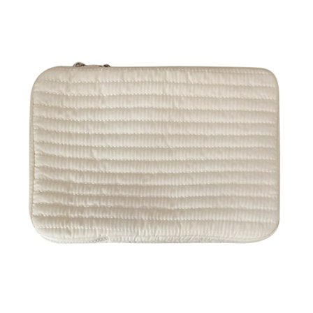 Laptop Sleeve med lynlås, stødsikker, blød, bærbar, til 13-14 tommer tablet, hvid