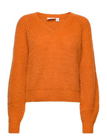 Vichinti V-Neck L/S Knit Top/Su/Vol Orange Vila