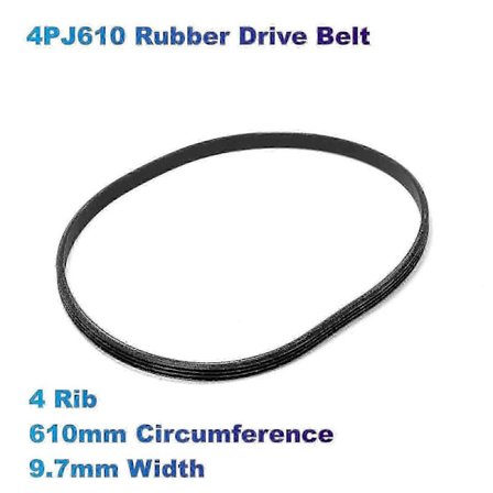 4 Ribber Gummi Drivrem 610mm x 97mm til Metabo & Electra Beckum Båndsave - 4PJ610 Udskiftning (7233190017)