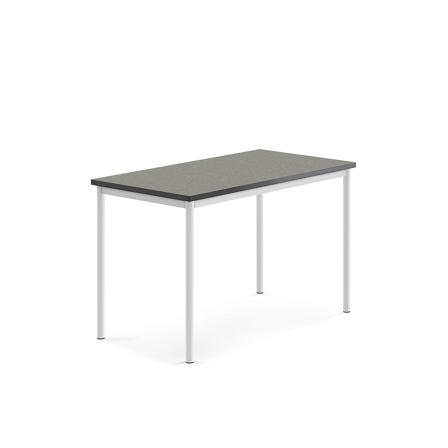 Tisch SONITUS, 1200x700x760 mm, Linoleum dunkelgrau, weiß