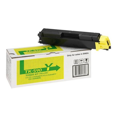KYOCERA Toner, TK-590Y, gul, singelförpackning, 0T2KVANL - Lyreco - Toner och bläck - Tonerkassetter - Toner Kyocera