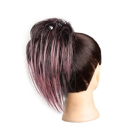 1B Pink# Clip in Ponytail Extension - Volumizer Claw Clip Hairpiece