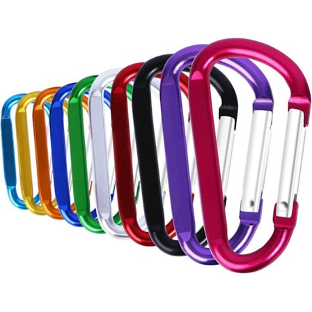 10 st Metallkarbinhakar Färgade Karbinhake D-Karbinhake, Slitstark Nyckelring, Snabbkoppling, För Camping, Vandring, Resor Slumpmässigt C