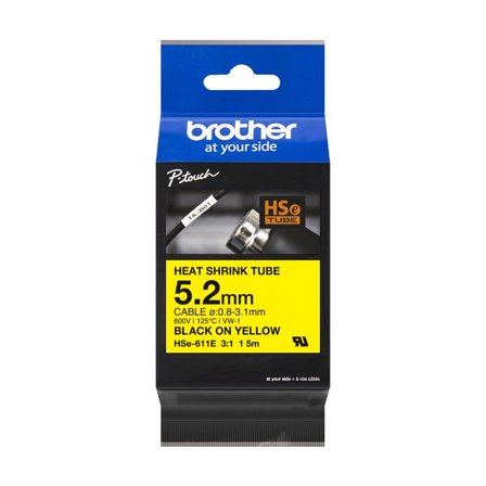 Brother HSe-611E - varmekrympetape - 1 kassett(er) - Rull (0,52 cm x 1,5 m)