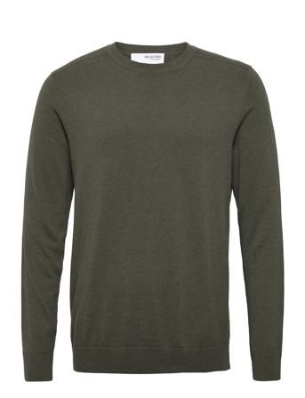 Slhberg Crew Neck B Green Selected Homme