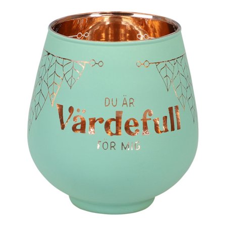 Lykta Du Är Värdefull För Mig Glas Mirror Candle med text Ljuslykta