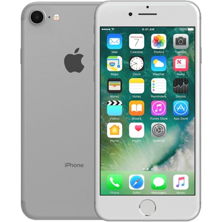 iPhone 7 Silver 128 GB Klass C 100% batteri (refurbished)