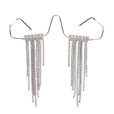 Diamanter uden glas - Retro halvbriller stel til kvinder - Metal uden glas - Briller