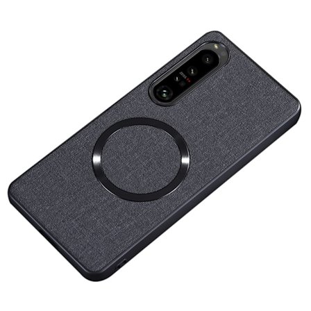 Sony Xperia 1 VI SKALO Hybrid Magnetic Ring kangaskuori - Musta