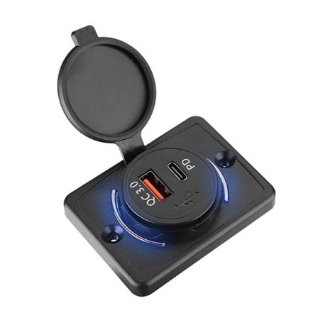 Typ C USB 12V 24V Panel Billaddare Uttag PD18W USB Laddare Uttag Panel