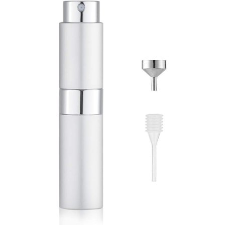 8 ml genopfyldelig taske tom sprayflaske, parfume forstøver, parfume flaske spray genopfyldning, rejsespray (sølv)