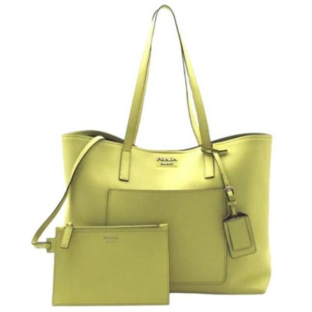 Prada Vintage Pre-owned Læder totes Gul, Dame Vintage Tasker, Størrelse: ONE Size