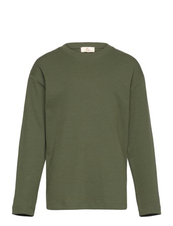 Modal Rib Ls Blouse W. Drop Shoulder Khaki Copenhagen Colors