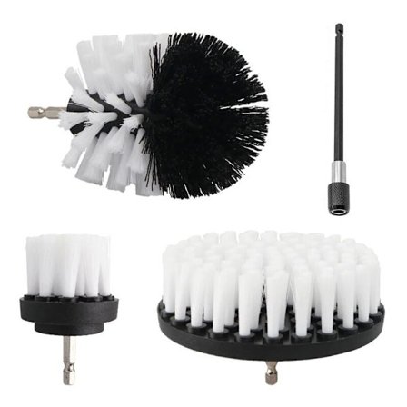 Elektrisk rengøringsværktøj med skrubbebørste, skrubbesæt til badeværelse, køkken og bil, polermaskine med 2, 3,5, 4 tommer tilbehør