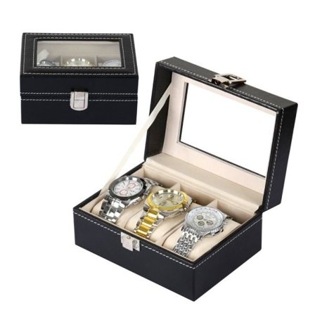 TG Luksuriøs Urboks / Urskrin / Urboks for 3 Ur Svart